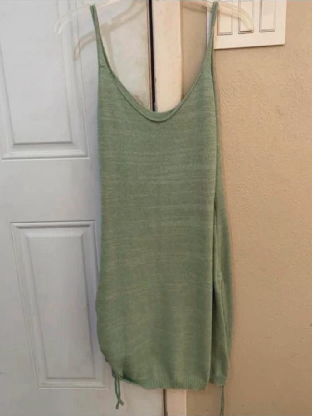 Light Green Knit Spaghetti-Strap Women's Mini Dress